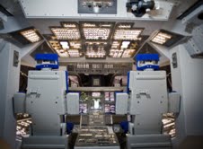 Cabina de nave espacial.